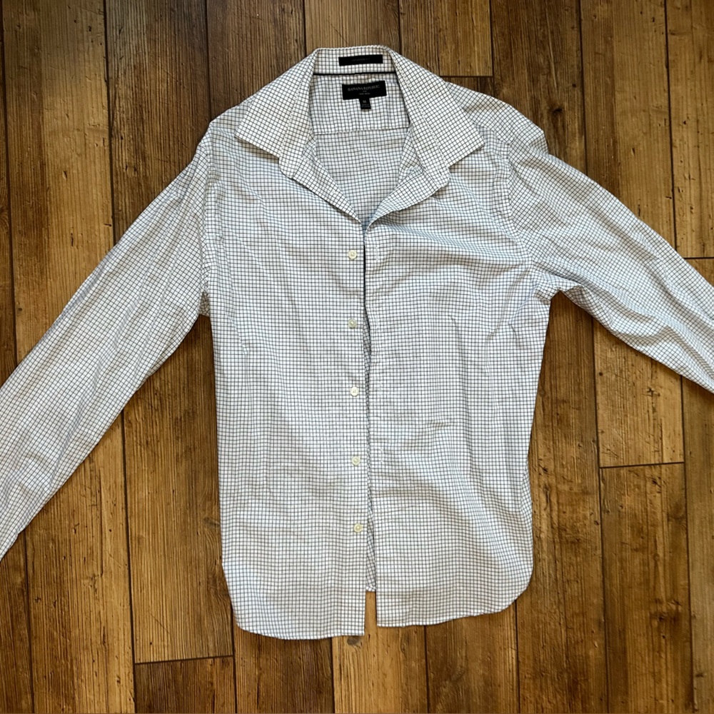 Banana Republic Black and White Grid Shirt